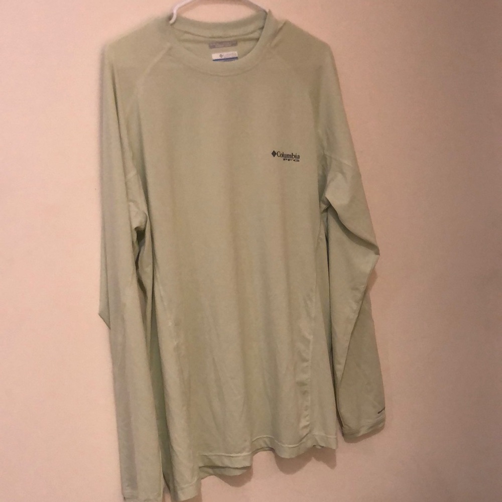 Columbia PFG key lime pie green long sleeve Omni-Freeze advance cooling shirt L